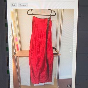 Red silk nightgown
